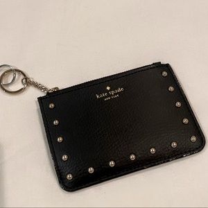 Kate Spade New York Bitsy Leather Studded Card Case Wallet Keyring